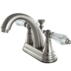Deck Mount 4" Centerset Lavatory Faucet with Brass Pop-up 4" Center Set