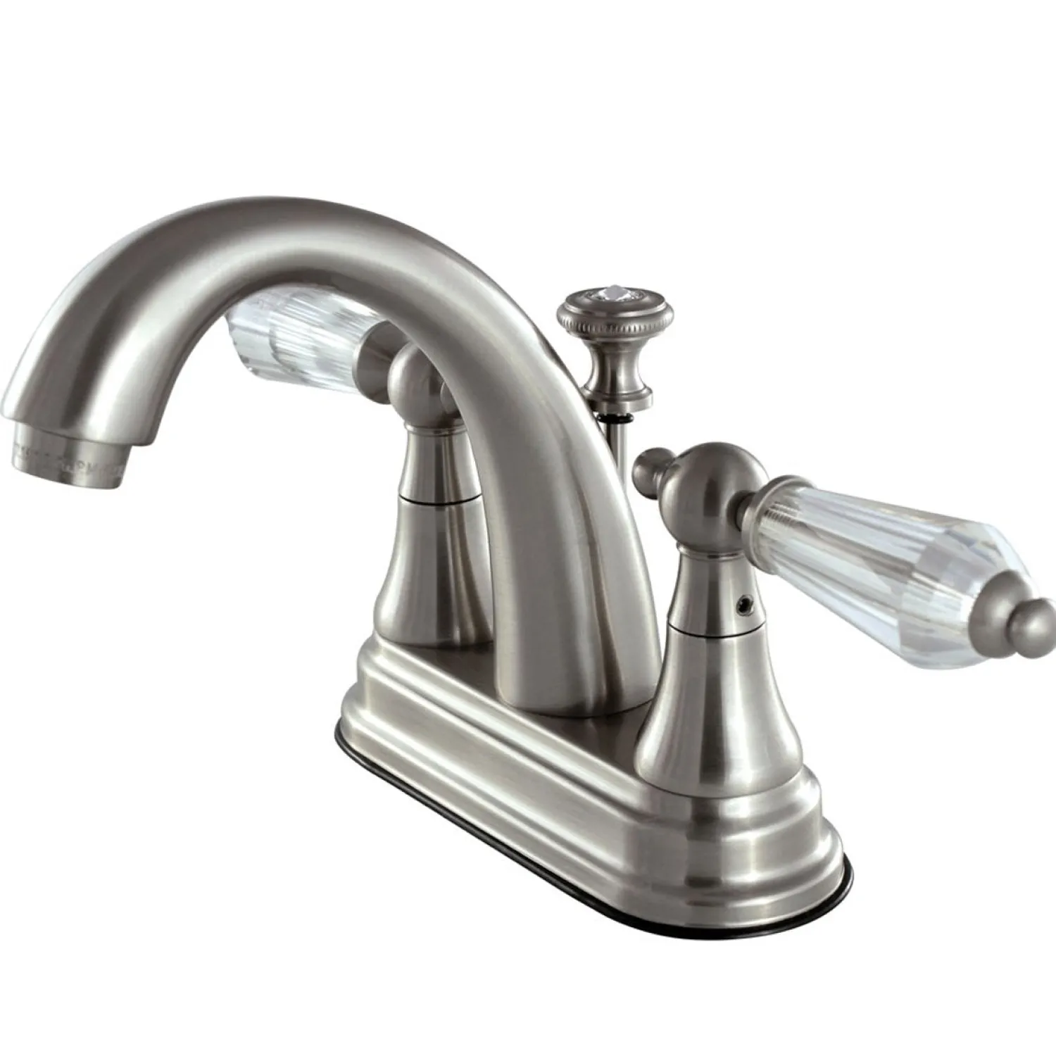 Deck Mount 4" Centerset Lavatory Faucet with Brass Pop-up 4" Center Set