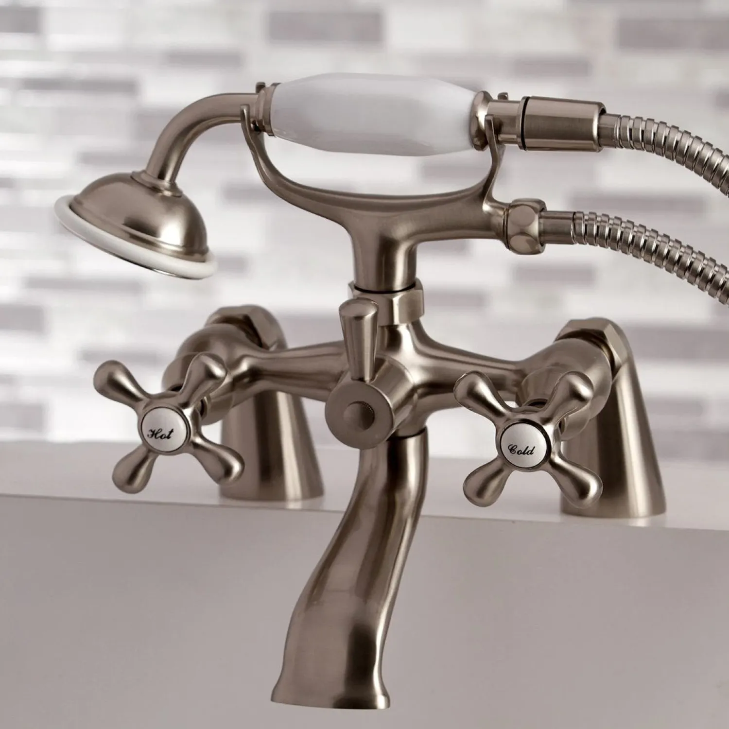 Clearance Deck Mount Clawfoot Tub Faucet with Hand Shower Tub & Shower Sets|Tub Faucets