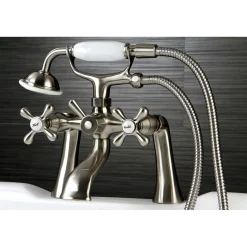 Outlet Deck Mount 2-Hole Clawfoot Tub Faucet with Hand Shower Tub & Shower Sets|Tub Faucets