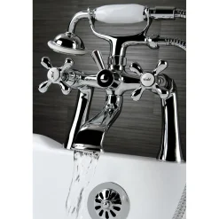 Outlet Deck Mount 2-Hole Clawfoot Tub Faucet with Hand Shower Tub & Shower Sets|Tub Faucets