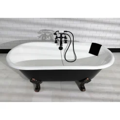 Outlet Deck Mount 2-Hole Clawfoot Tub Faucet with Hand Shower Tub & Shower Sets|Tub Faucets