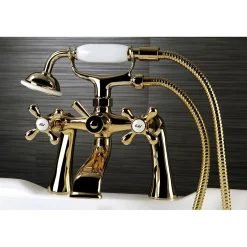 Outlet Deck Mount 2-Hole Clawfoot Tub Faucet with Hand Shower Tub & Shower Sets|Tub Faucets