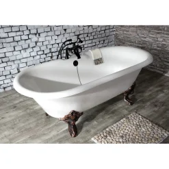 Outlet Deck Mount 2-Hole Clawfoot Tub Faucet with Hand Shower Tub & Shower Sets|Tub Faucets