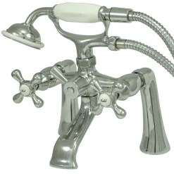 Outlet Deck Mount 2-Hole Clawfoot Tub Faucet with Hand Shower Tub & Shower Sets|Tub Faucets