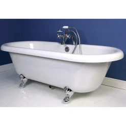 Outlet Deck Mount 2-Hole Clawfoot Tub Faucet with Hand Shower Tub & Shower Sets|Tub Faucets