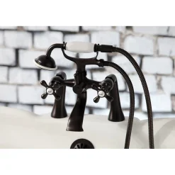 Outlet Deck Mount 2-Hole Clawfoot Tub Faucet with Hand Shower Tub & Shower Sets|Tub Faucets