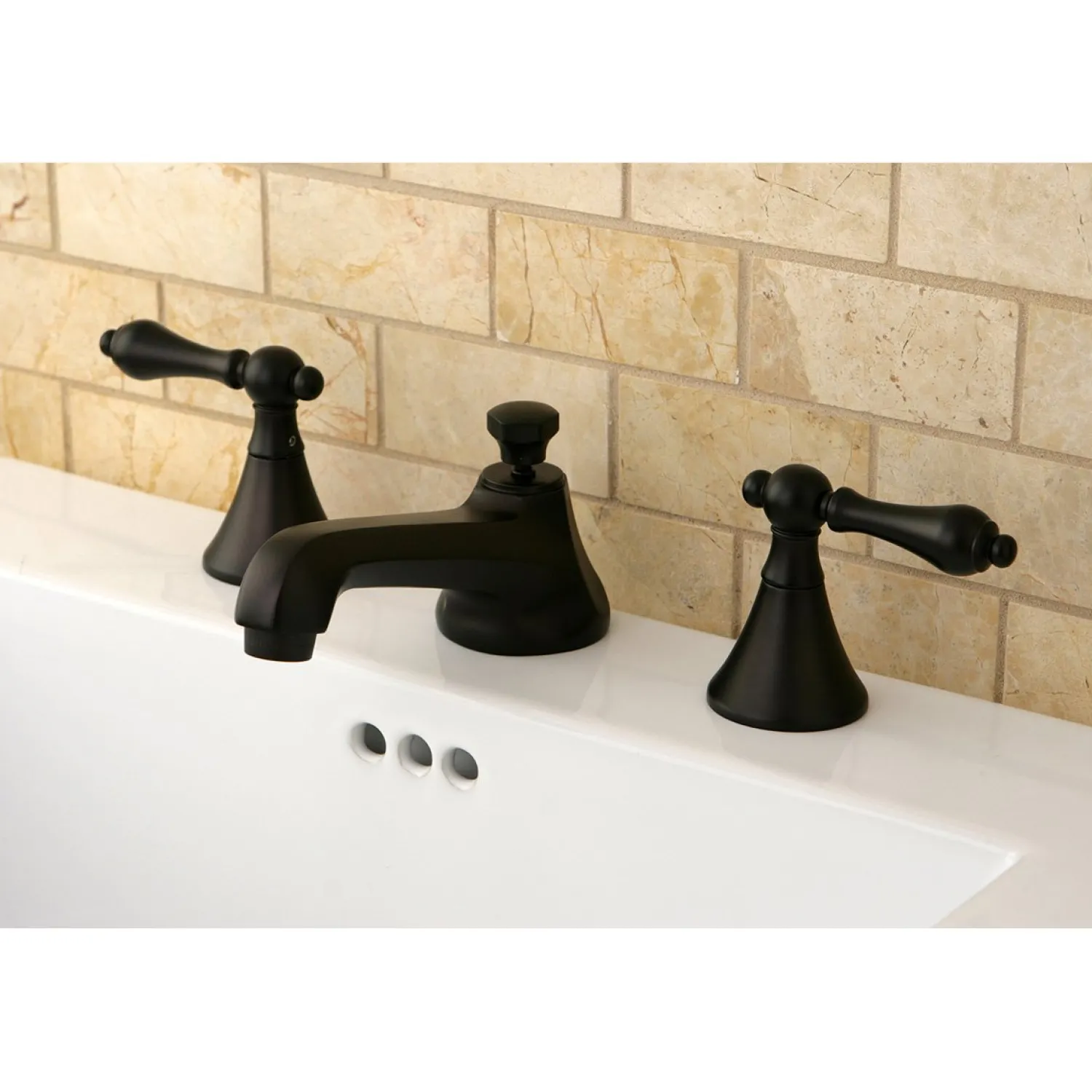 Hot Deck Mount 8-Inch Widespread Bathroom Faucet with Brass Pop-Up 8" Widespread