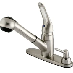 Outlet Deck Mount Pull-Out Kitchen Faucet Single Hole