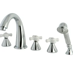 Outlet Deck Mount Roman Tub Filler 5 Pieces with Hand Shower Tub & Shower Sets|Tub Faucets