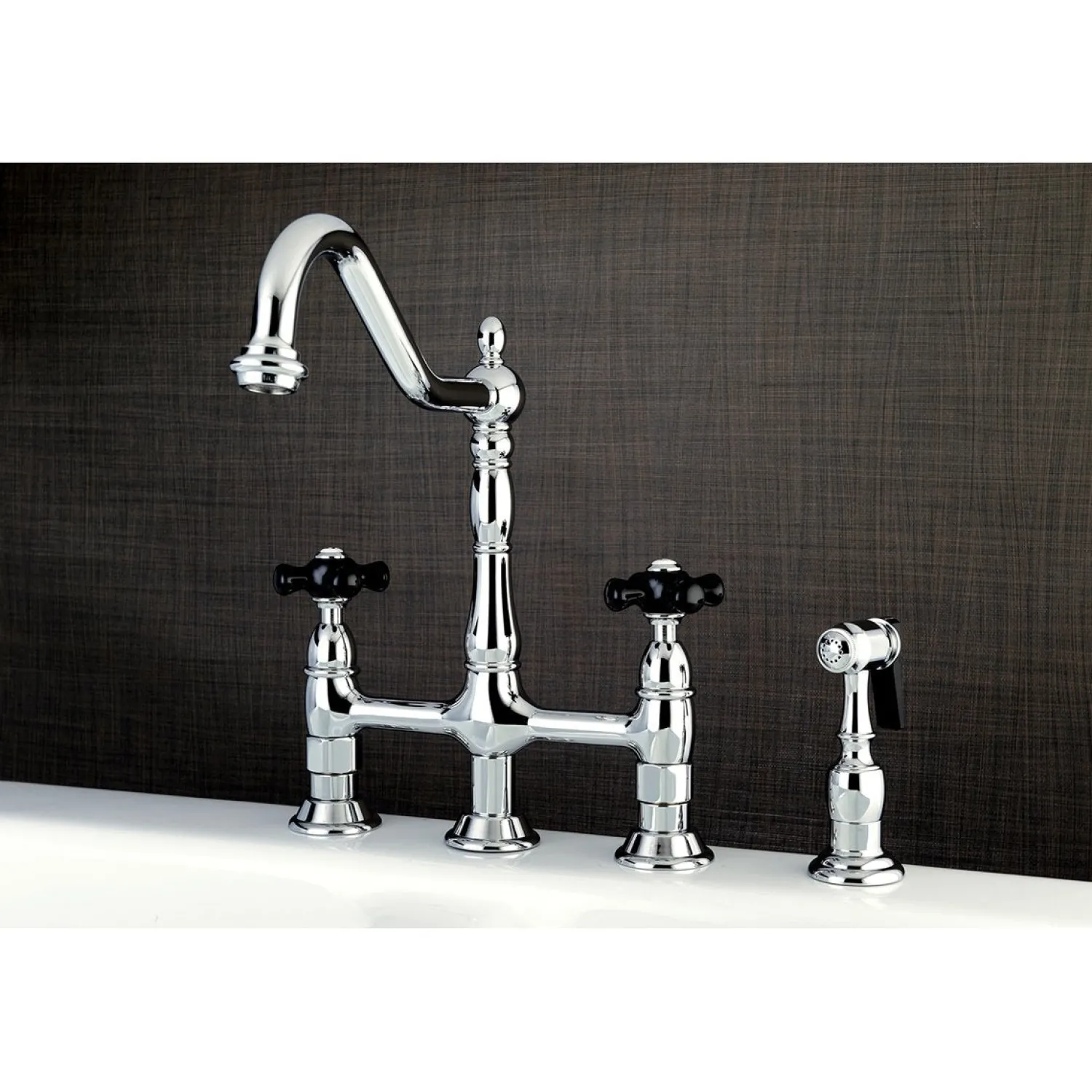 Hot Duchess Deck Mount 8" Centerset Kitchen Faucet with Brass Sprayer Faucets With Side Spray|Bridge Faucets