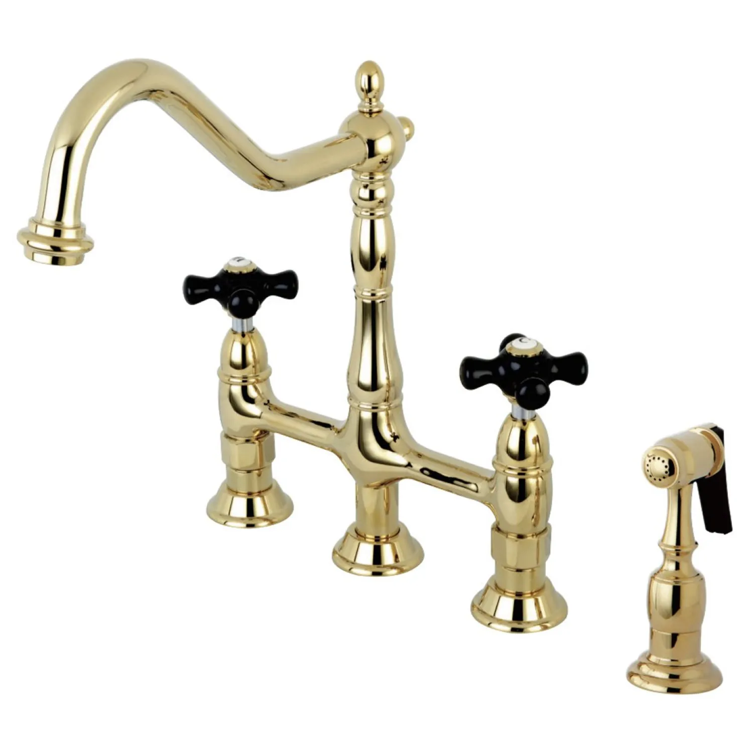 Hot Duchess Deck Mount 8" Centerset Kitchen Faucet with Brass Sprayer Faucets With Side Spray|Bridge Faucets
