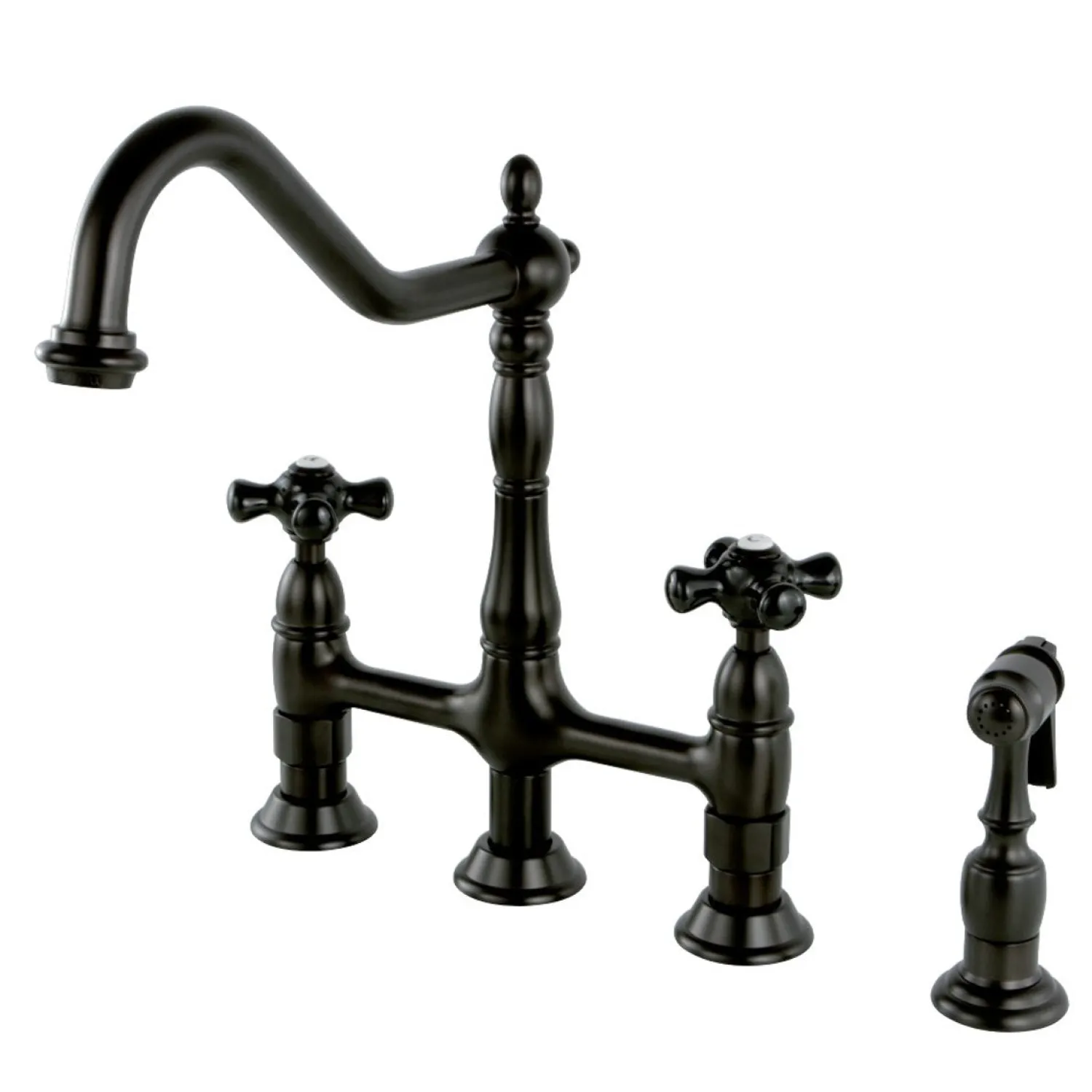 Hot Duchess Deck Mount 8" Centerset Kitchen Faucet with Brass Sprayer Faucets With Side Spray|Bridge Faucets