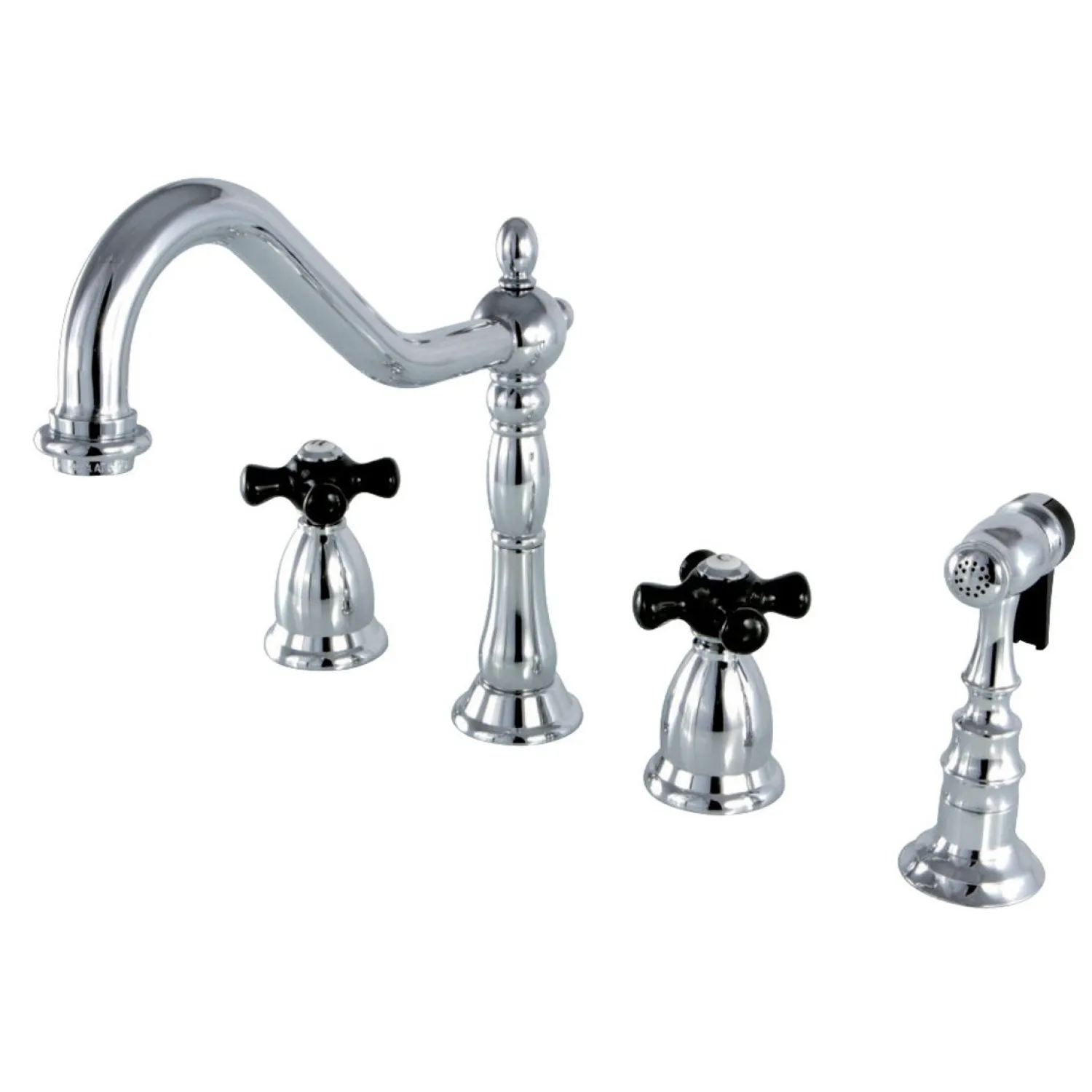 New Duchess Deck Mount 4-Hole Widespread Kitchen Faucet Widespread Kitchen Faucets|Faucets With Side Spray
