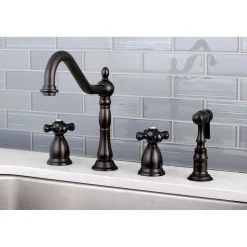 New Duchess Deck Mount 4-Hole Widespread Kitchen Faucet Widespread Kitchen Faucets|Faucets With Side Spray