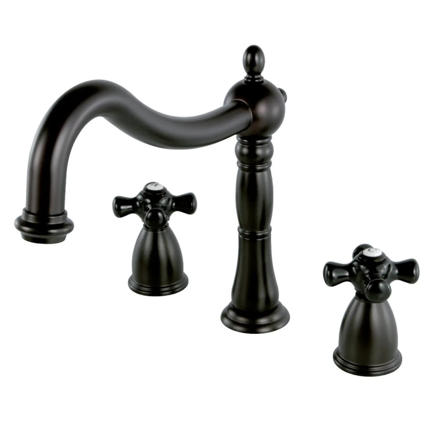 Online Duchess Deck Mount Roman Tub Filler with Cross Handle Tub Faucets