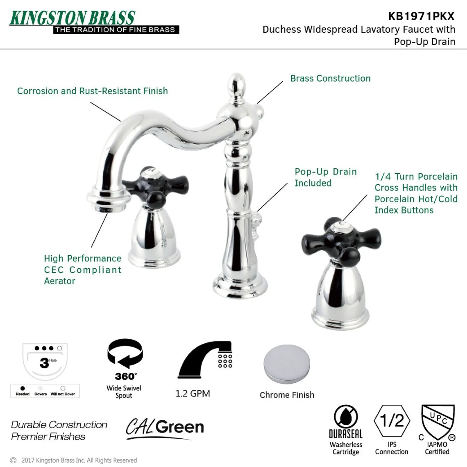 Outlet Duchess 3-Hole 8-Inch Widespread Bathroom Faucet 8" Widespread