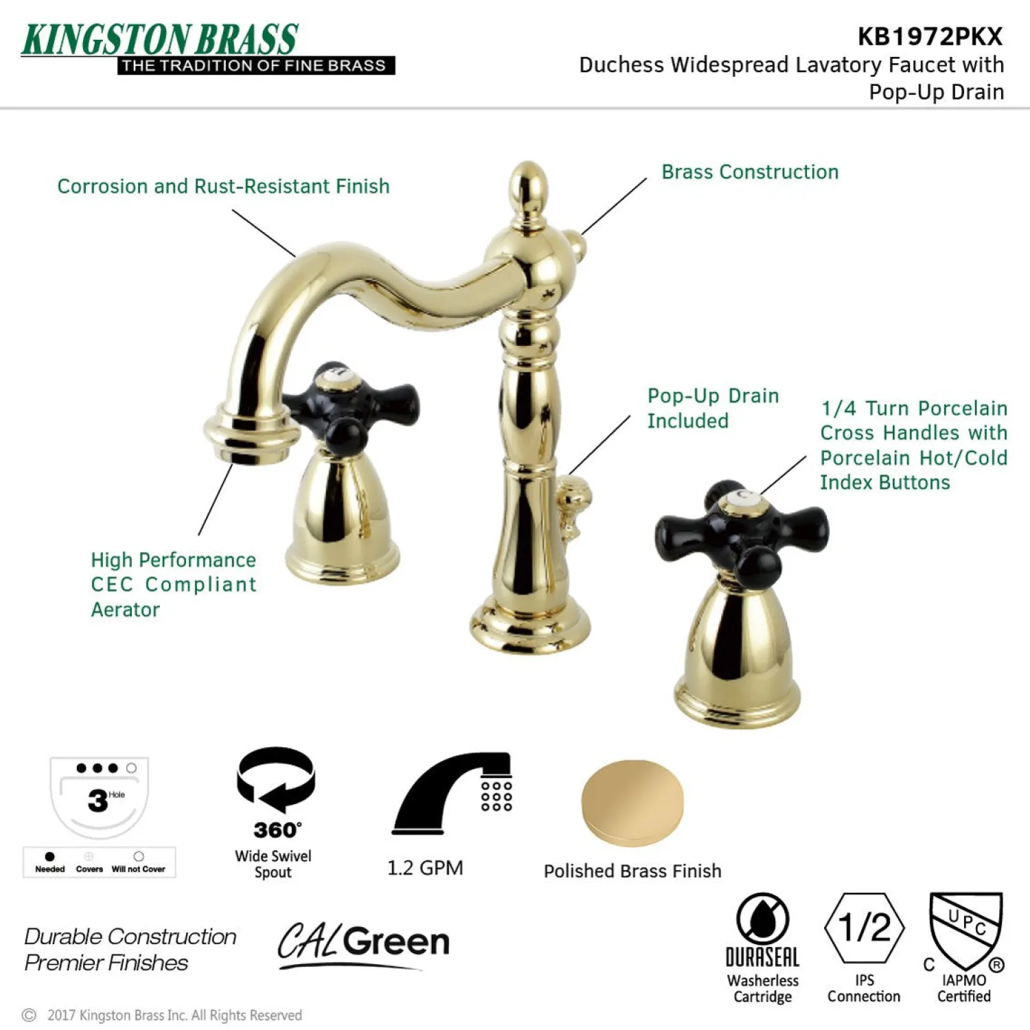 Outlet Duchess 3-Hole 8-Inch Widespread Bathroom Faucet 8" Widespread