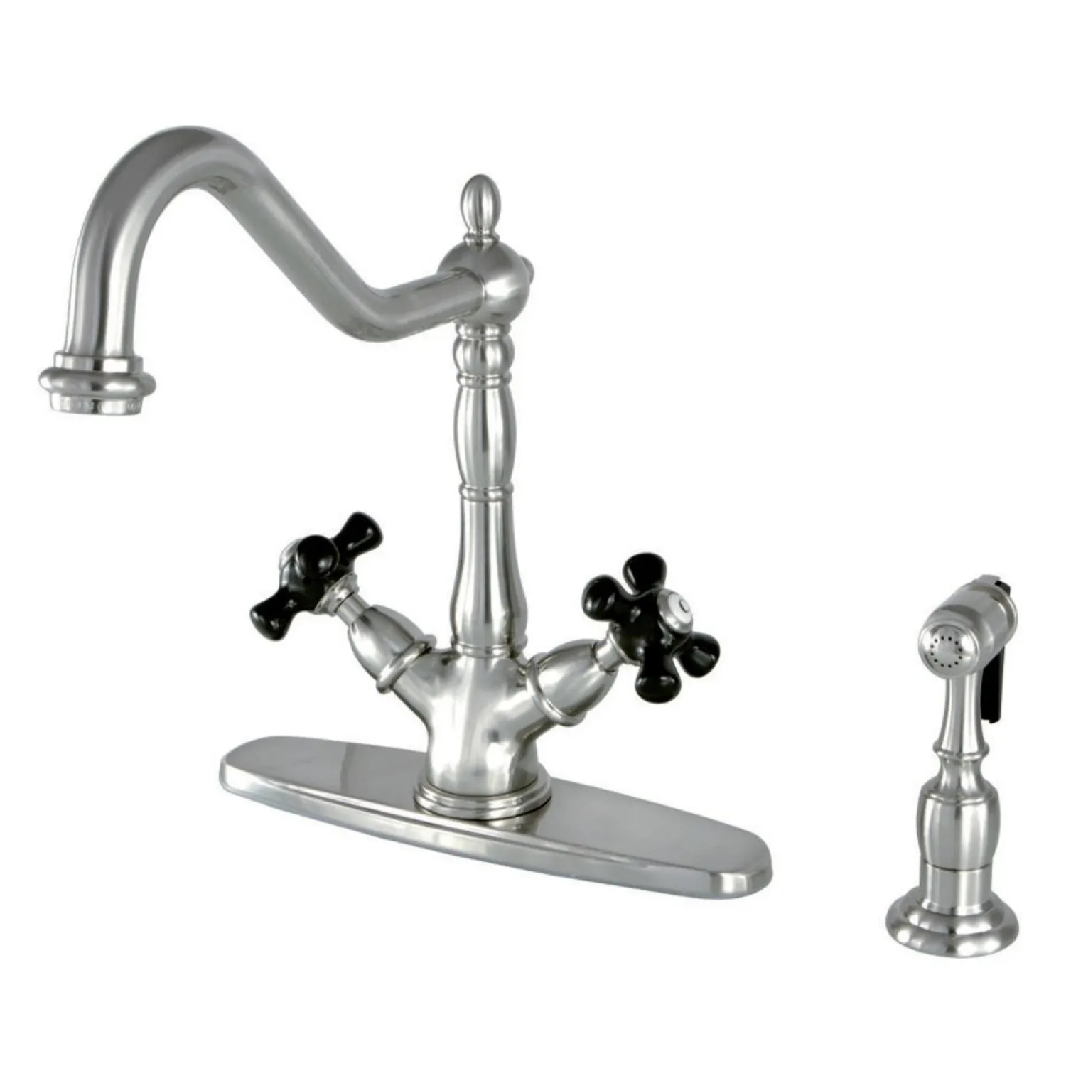 New Duchess 8-Inch Centerset Deck Mount Kitchen Faucet with Brass Sprayer Faucets With Side Spray