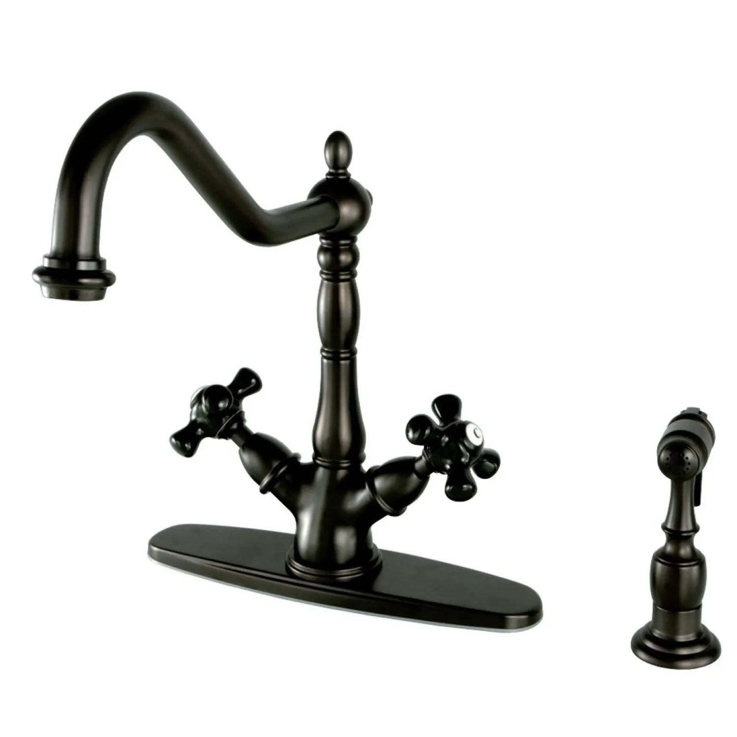 New Duchess 8-Inch Centerset Deck Mount Kitchen Faucet with Brass Sprayer Faucets With Side Spray