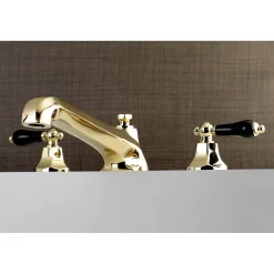 Sale Duchess Roman Tub Filler with Black Porcelain Lever Handle Tub Faucets