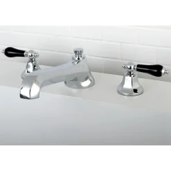 Sale Duchess Roman Tub Filler with Black Porcelain Lever Handle Tub Faucets