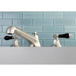 Sale Duchess Roman Tub Filler with Black Porcelain Lever Handle Tub Faucets