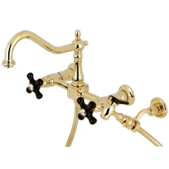 Outlet Duchess Wall Mount 8-Inch Centerset Kitchen Faucet with Brass Sprayer Wall Mounted Kitchen Faucets|Faucets With Side Spray