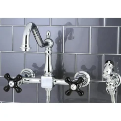 Outlet Duchess Wall Mount 8-Inch Centerset Kitchen Faucet with Brass Sprayer Wall Mounted Kitchen Faucets|Faucets With Side Spray