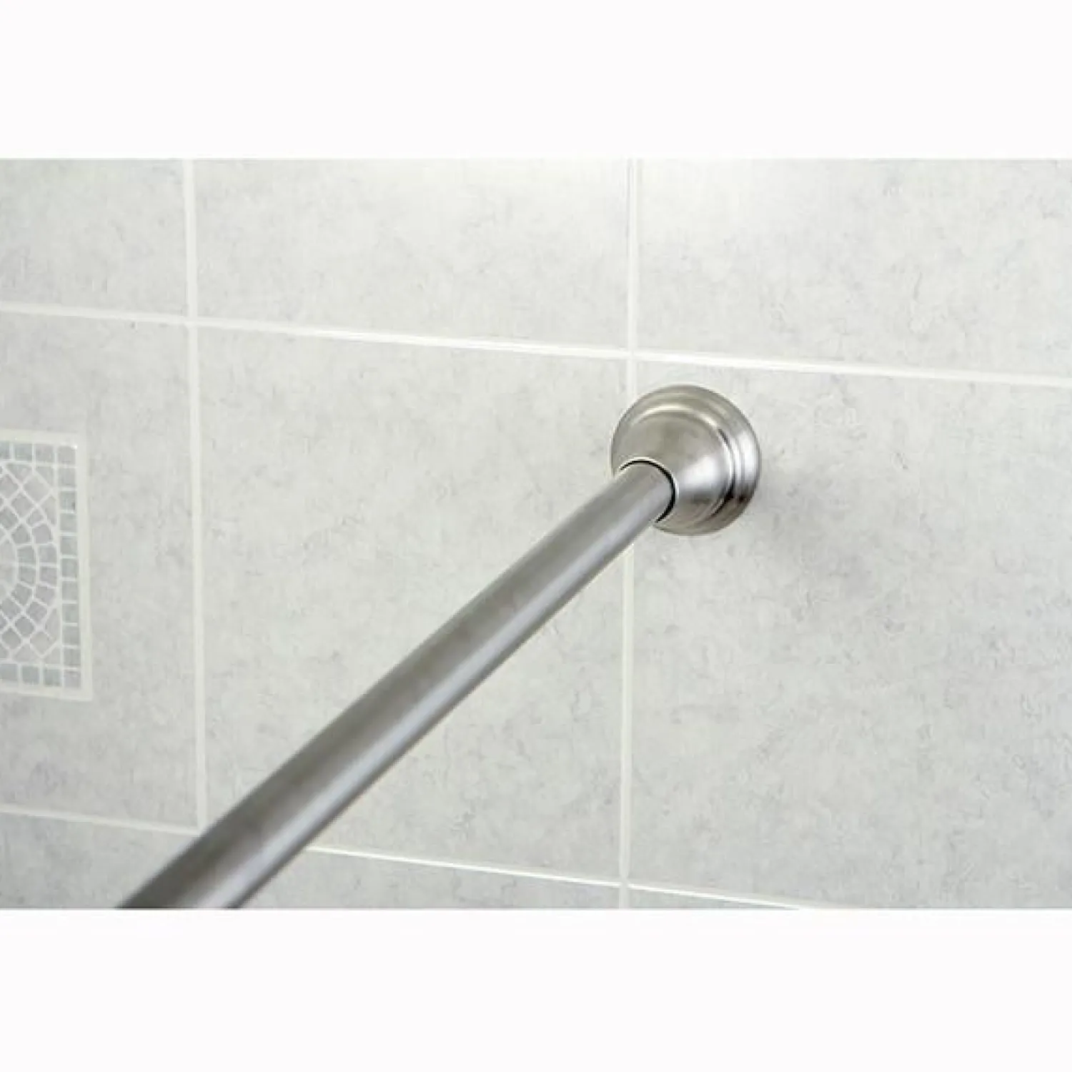 Hot Edenscape Americana 72" Tension Shower Rod with Decorative Flange Shower Curtain Rods