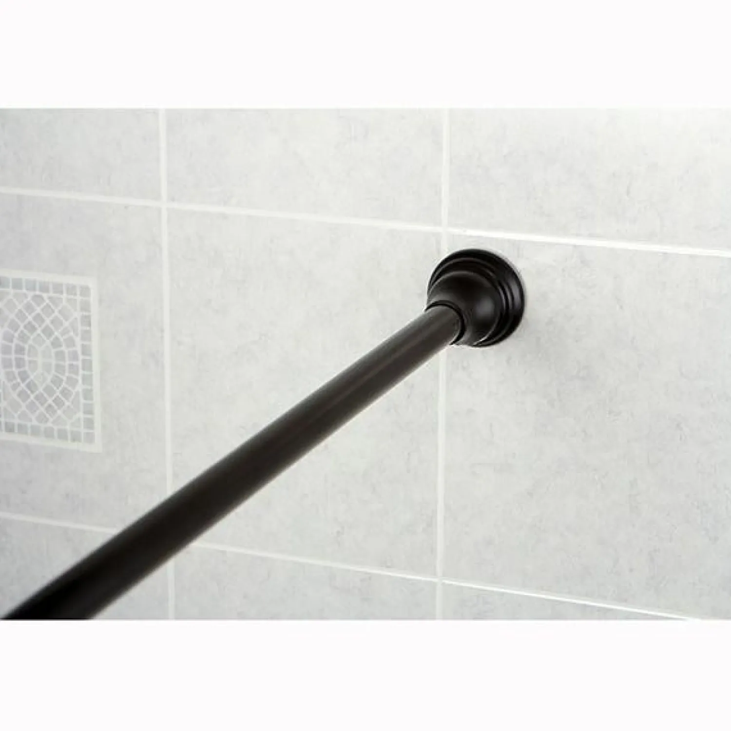 Hot Edenscape Americana 72" Tension Shower Rod with Decorative Flange Shower Curtain Rods