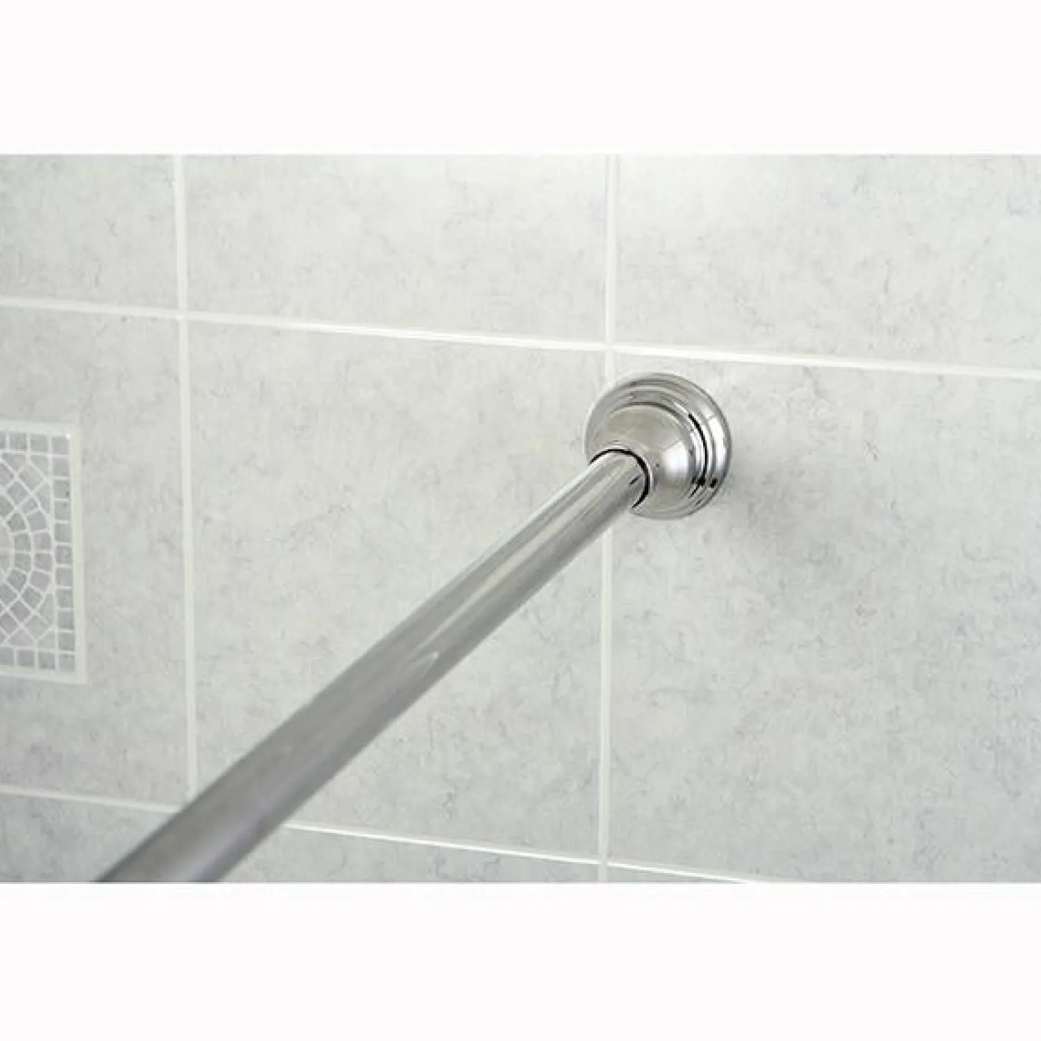 Hot Edenscape Americana 72" Tension Shower Rod with Decorative Flange Shower Curtain Rods