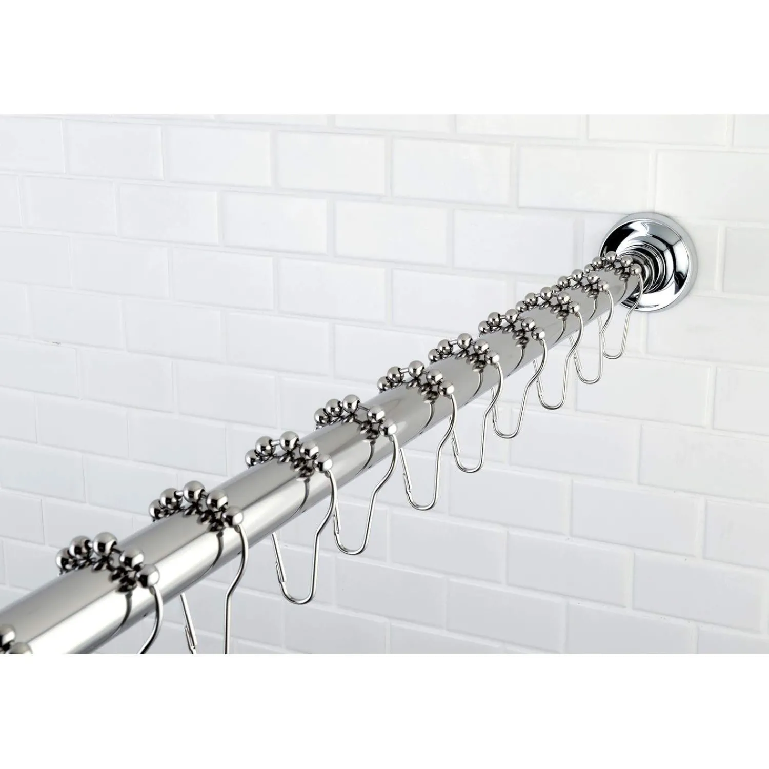 Discount Edenscape 72-Inch Adjustable Stainless Steel Shower Curtain Rod with Rings Shower Curtain Rods