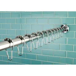 Discount Edenscape 72-Inch Adjustable Stainless Steel Shower Curtain Rod with Rings Shower Curtain Rods