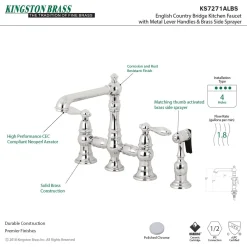 Sale English Country Kitchen Faucet with Side Sprayer Faucets With Side Spray|Bridge Faucets