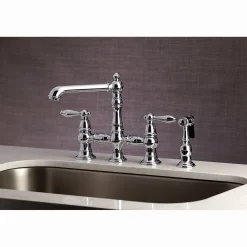 Sale English Country Kitchen Faucet with Side Sprayer Faucets With Side Spray|Bridge Faucets