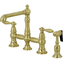 Sale English Country Kitchen Faucet with Side Sprayer Faucets With Side Spray|Bridge Faucets