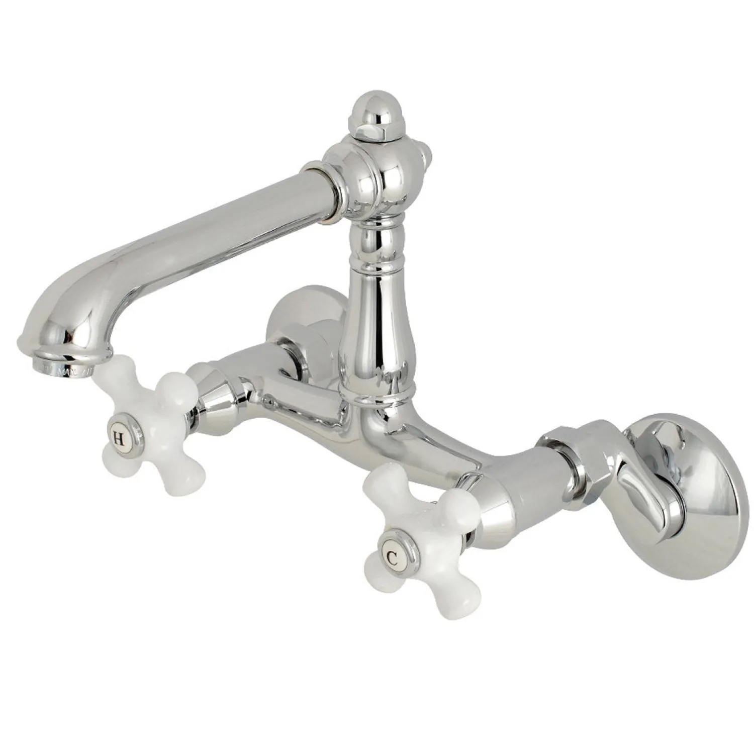Discount English Country 2-Hole 6-Inch Adjustable Center Wall Mount Kitchen Faucet Wall Mounted Kitchen Faucets