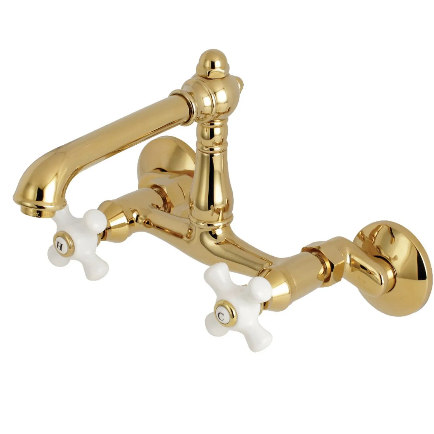 Discount English Country 2-Hole 6-Inch Adjustable Center Wall Mount Kitchen Faucet Wall Mounted Kitchen Faucets