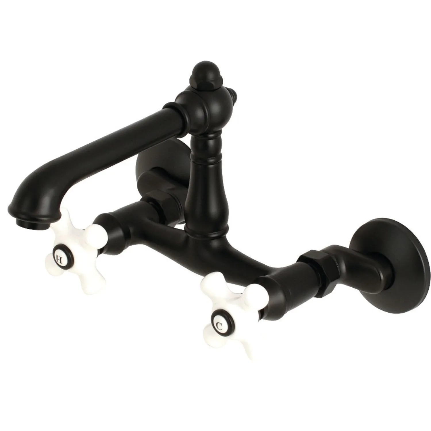 Discount English Country 2-Hole 6-Inch Adjustable Center Wall Mount Kitchen Faucet Wall Mounted Kitchen Faucets