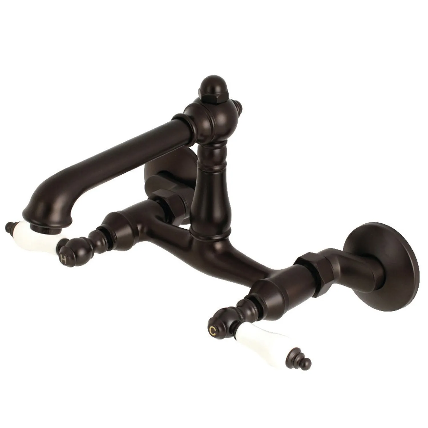 Best English Country 6-Inch Adjustable Center Wall Mount 2-Hole Kitchen Faucet Wall Mounted Kitchen Faucets