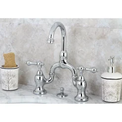 Online English Country 3-Hole Bathroom Bridge Faucet 8" Widespread|4" Center Set