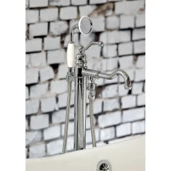 Hot English Country Single-Handle Freestanding Roman Tub Filler with Hand Shower Free Standing Tub Fillers|Tub Faucets