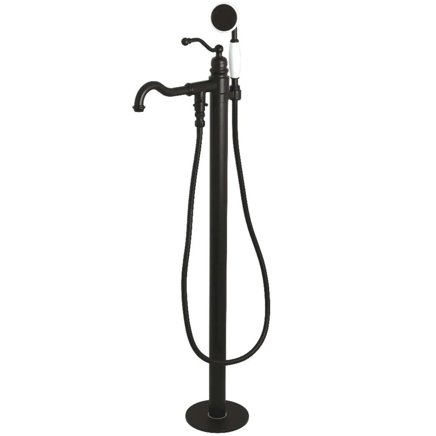 Hot English Country Single-Handle Freestanding Roman Tub Filler with Hand Shower Free Standing Tub Fillers|Tub Faucets