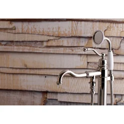 Hot English Country Single-Handle Freestanding Roman Tub Filler with Hand Shower Free Standing Tub Fillers|Tub Faucets