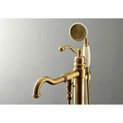Hot English Country Single-Handle Freestanding Roman Tub Filler with Hand Shower Free Standing Tub Fillers|Tub Faucets