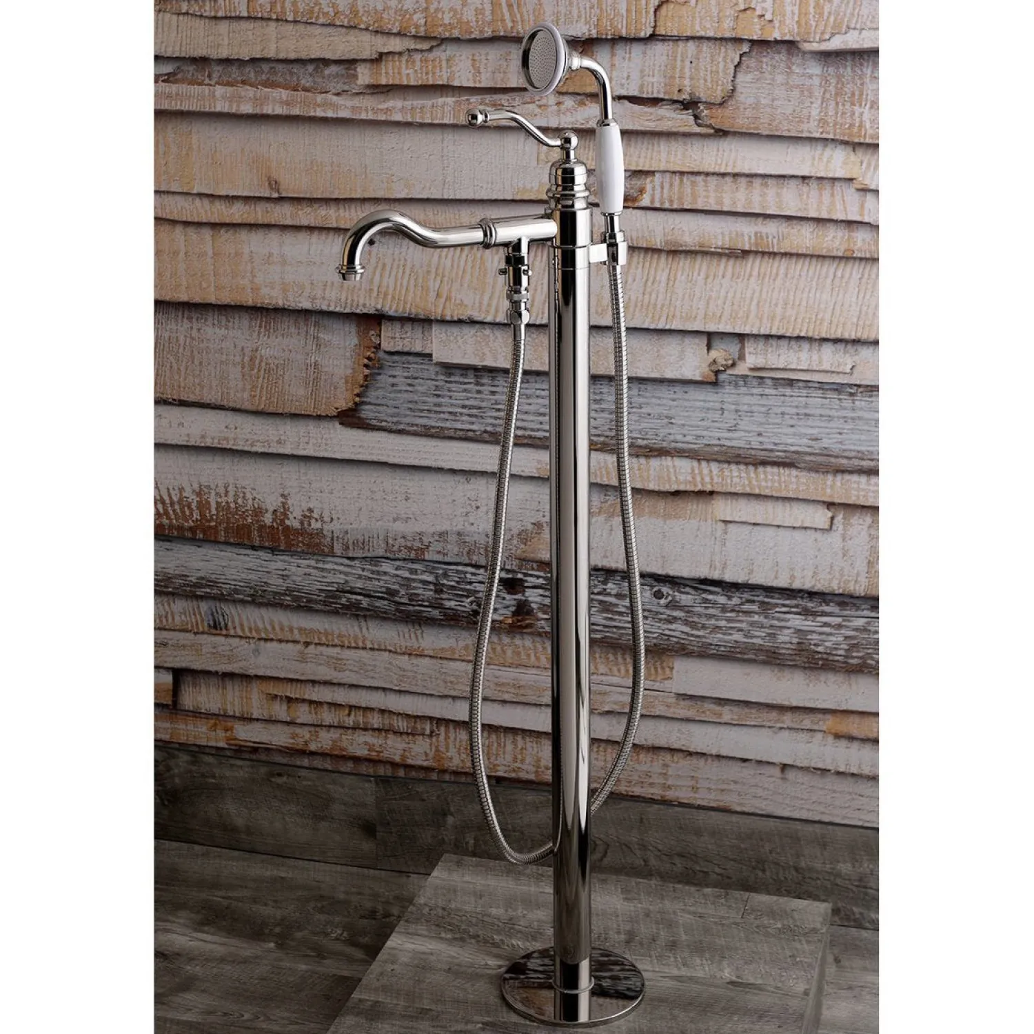 Hot English Country Single-Handle Freestanding Roman Tub Filler with Hand Shower Free Standing Tub Fillers|Tub Faucets