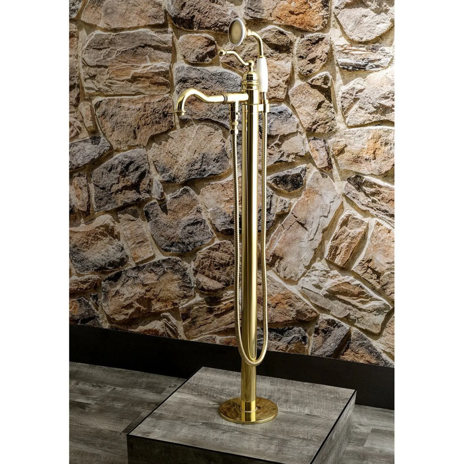 Hot English Country Single-Handle Freestanding Roman Tub Filler with Hand Shower Free Standing Tub Fillers|Tub Faucets