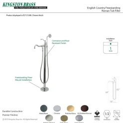 Hot English Country Single-Handle Freestanding Roman Tub Filler with Hand Shower Free Standing Tub Fillers|Tub Faucets