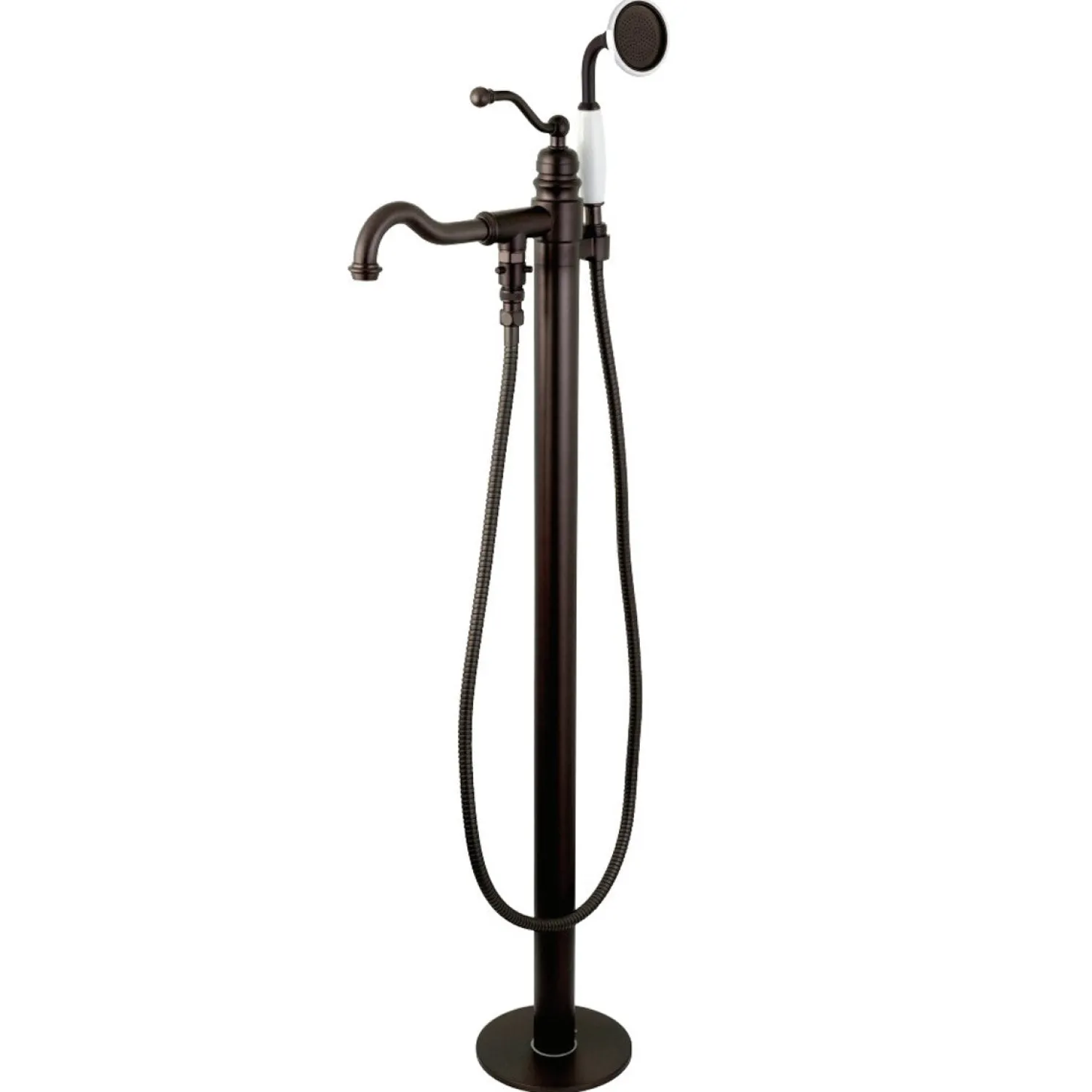 Hot English Country Single-Handle Freestanding Roman Tub Filler with Hand Shower Free Standing Tub Fillers|Tub Faucets
